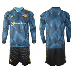 Manchester United Kinder 2021/22 3rd Trikotsatz Langarm (+ Kurze Hosen)